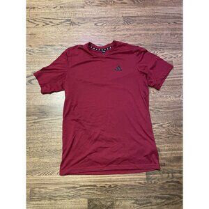 Adidas Men's Training T-Shirt Cotton Polyester Mix Red Burgundy SIZE M